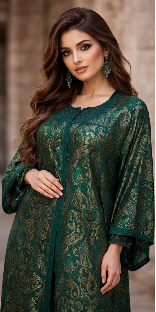 Kaftan d'occasion vert emeraude