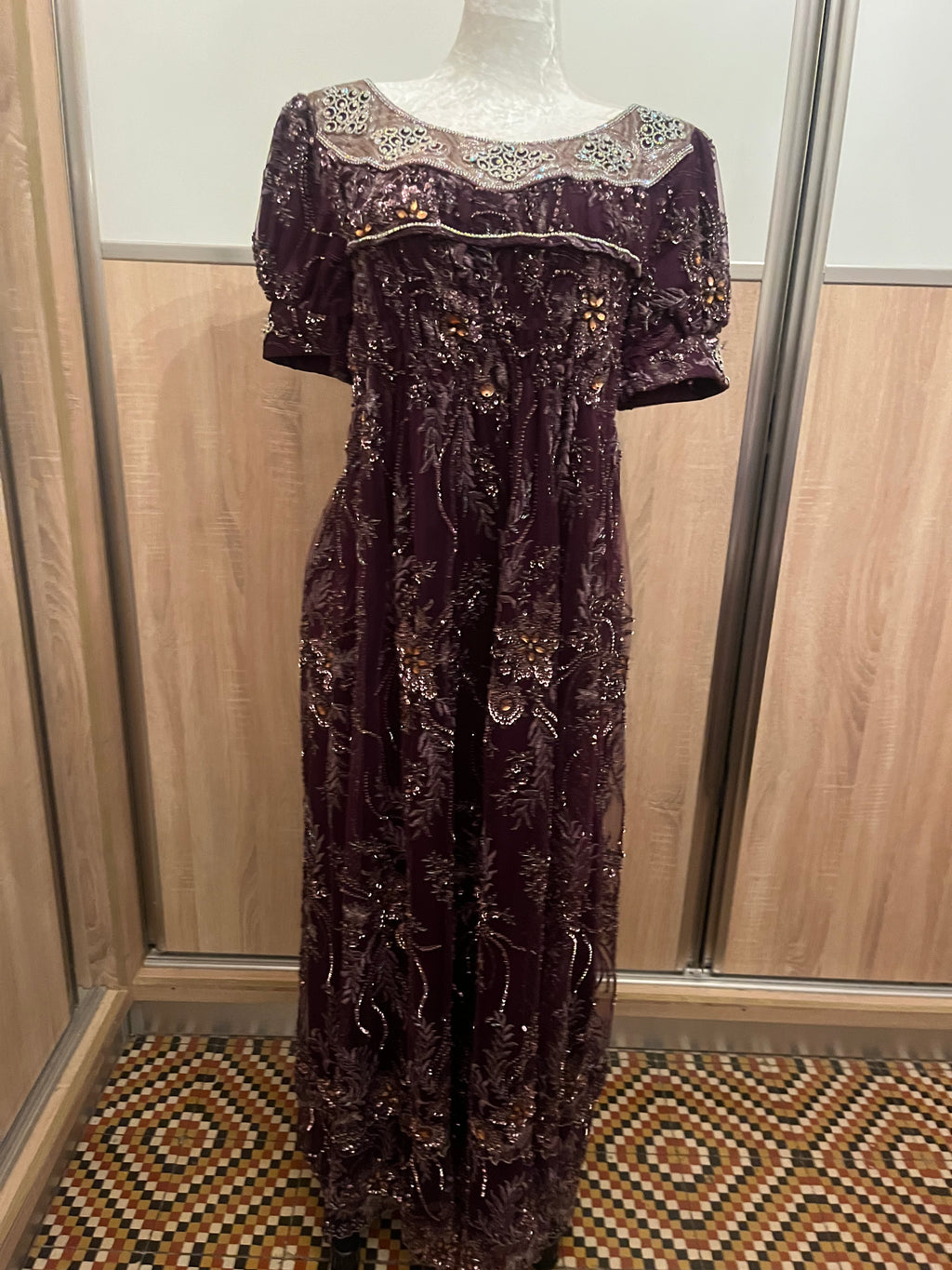 Blouza oranaise d'occasion tulle brodé