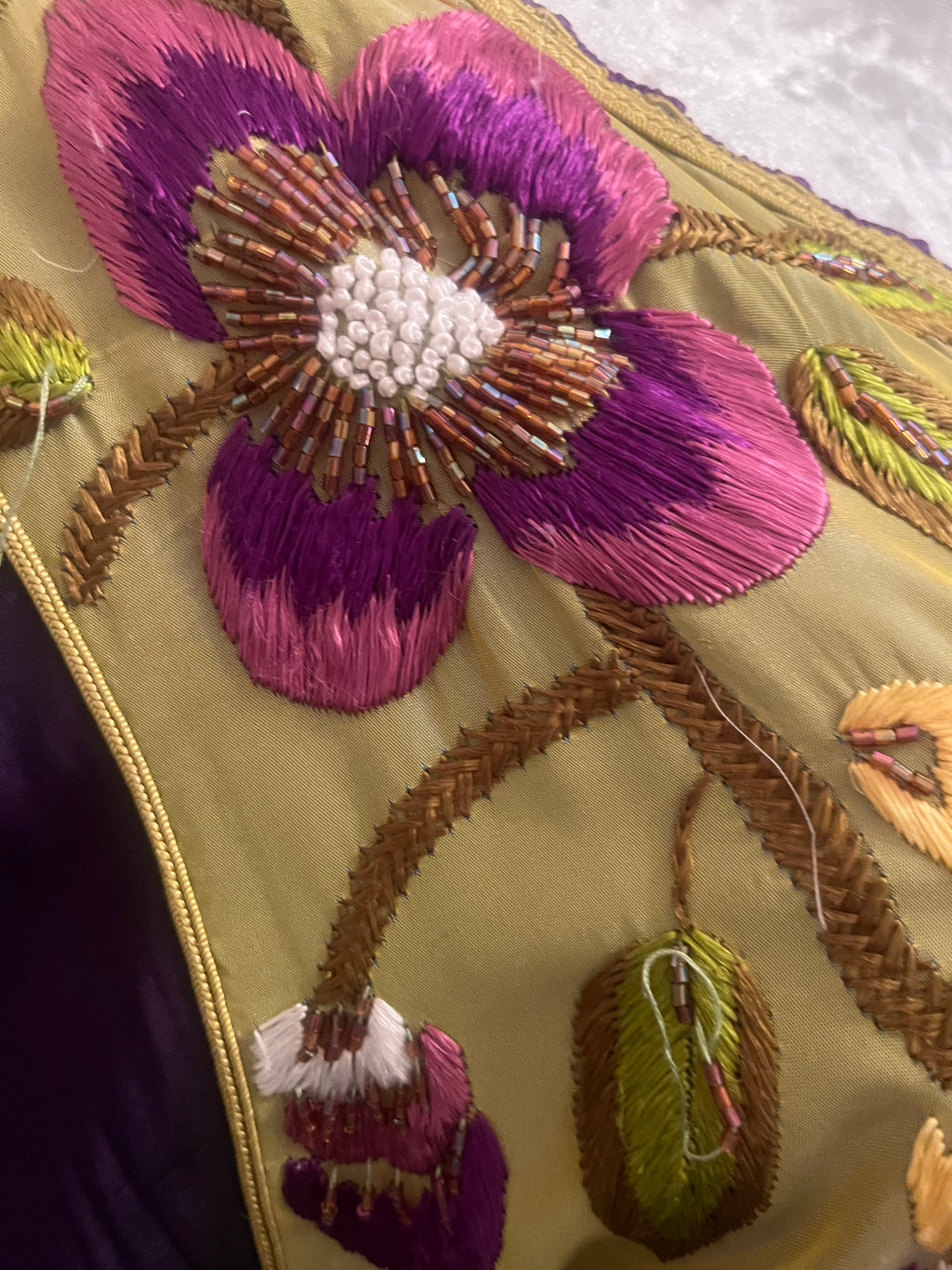Kaftan d'occasion en vert fleur