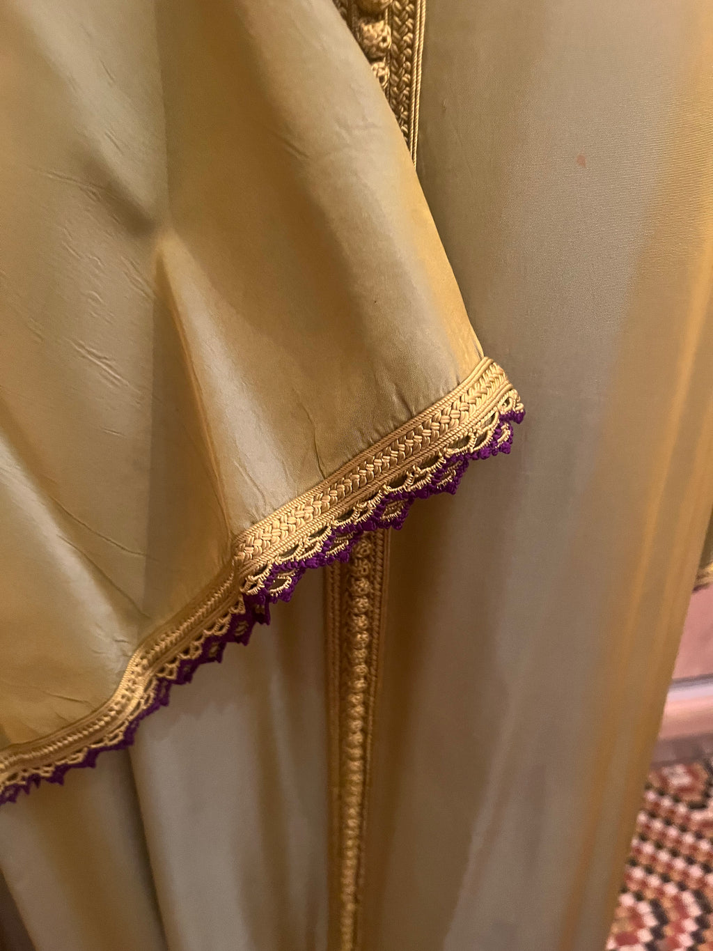 Kaftan d'occasion en vert fleur