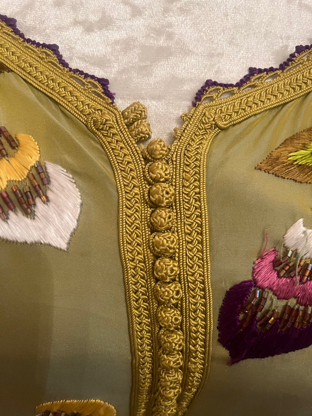 Kaftan d'occasion en vert fleur