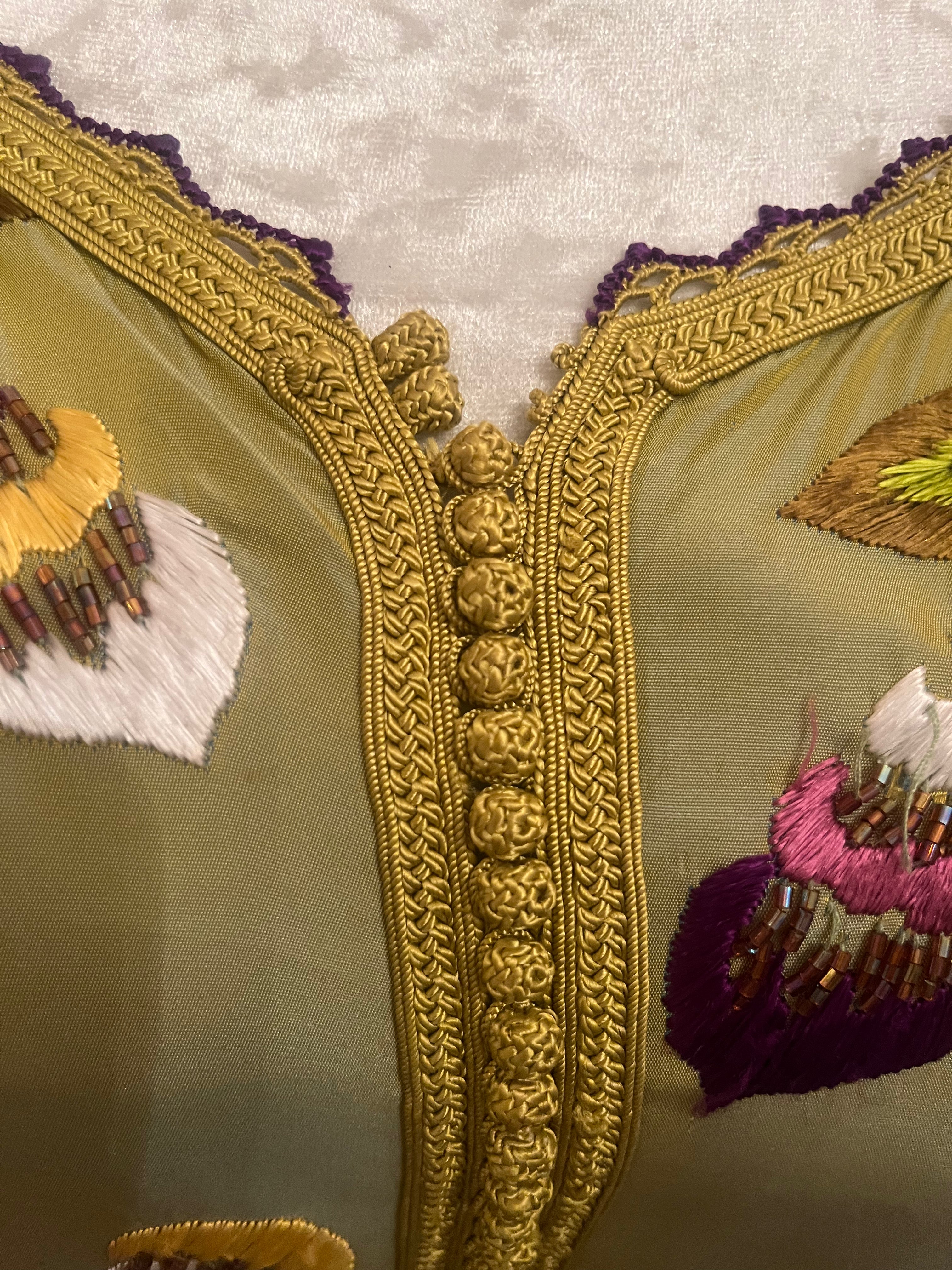 Kaftan d'occasion en vert fleur