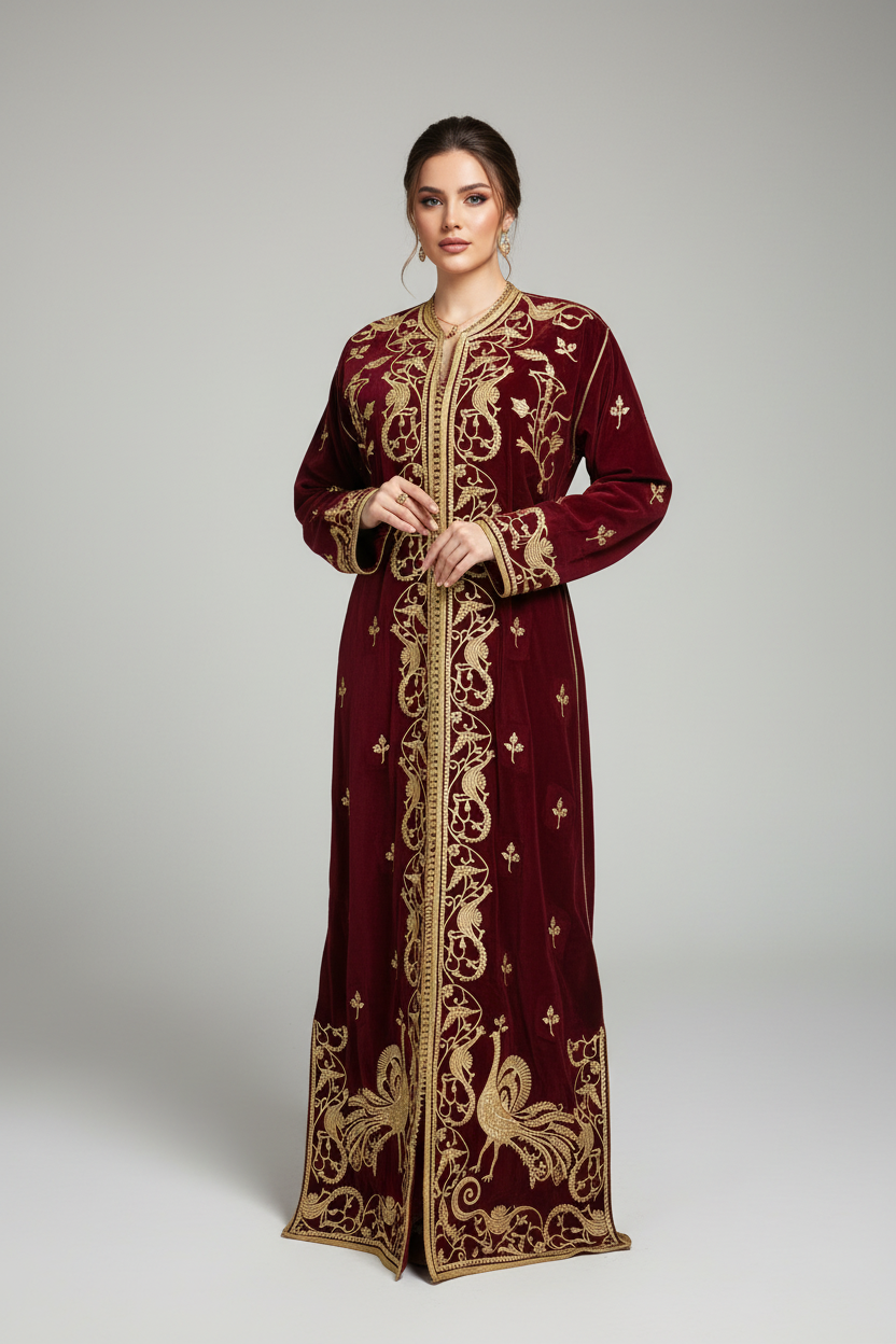 Kaftan Algérien velours - Mannequin